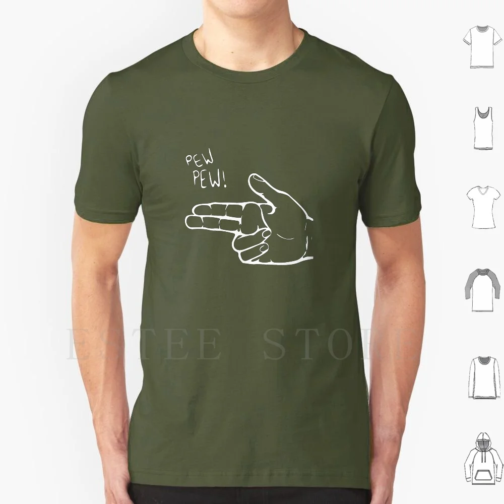 Finger Gun-Pew! T Shirt Print Cotton Finger Gun Hand Gesture Handgun Gun Finger Pistols Dislike Gun Like Hand Gesture Pointing