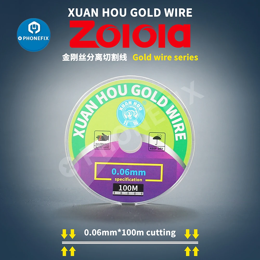 XUAN HOU 10Pcs ลวดโลหะผสมโมลิบดีนัมตัดสาย0.028 0.04 0.06 0.1มม.100M สำหรับโทรศัพท์หน้าจอแยกซ่อม