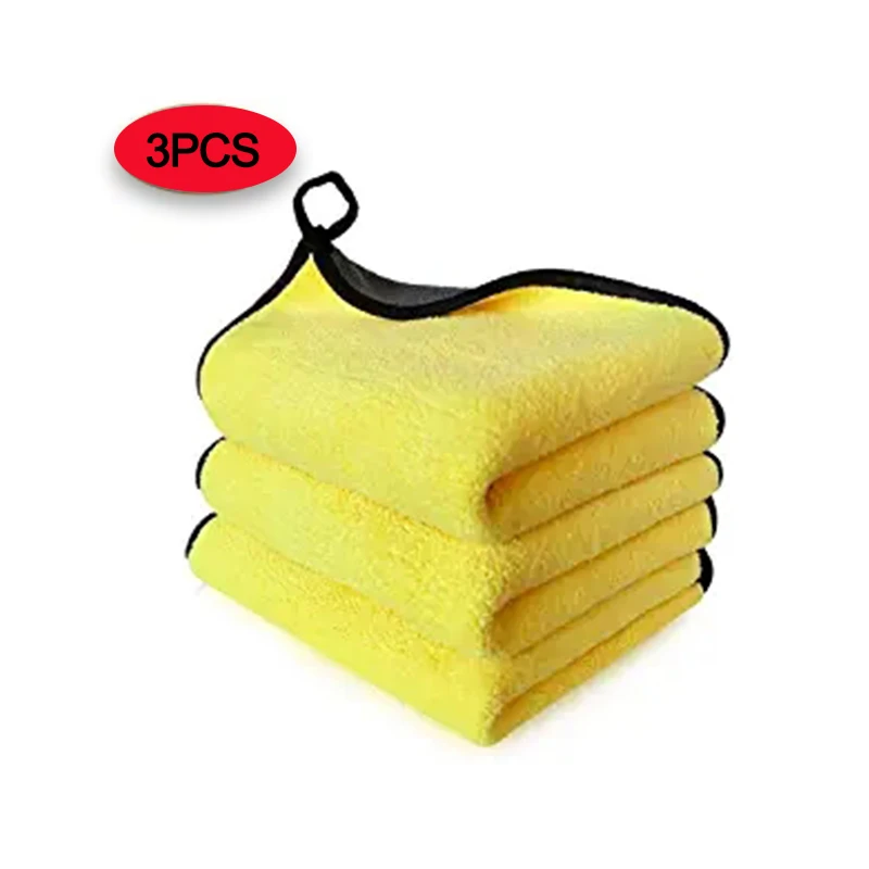 3 Pack Microfiber Car wash towel Polishing care waxing cleaning cloth Car beauty towel super absorbent and durable 30*60CM