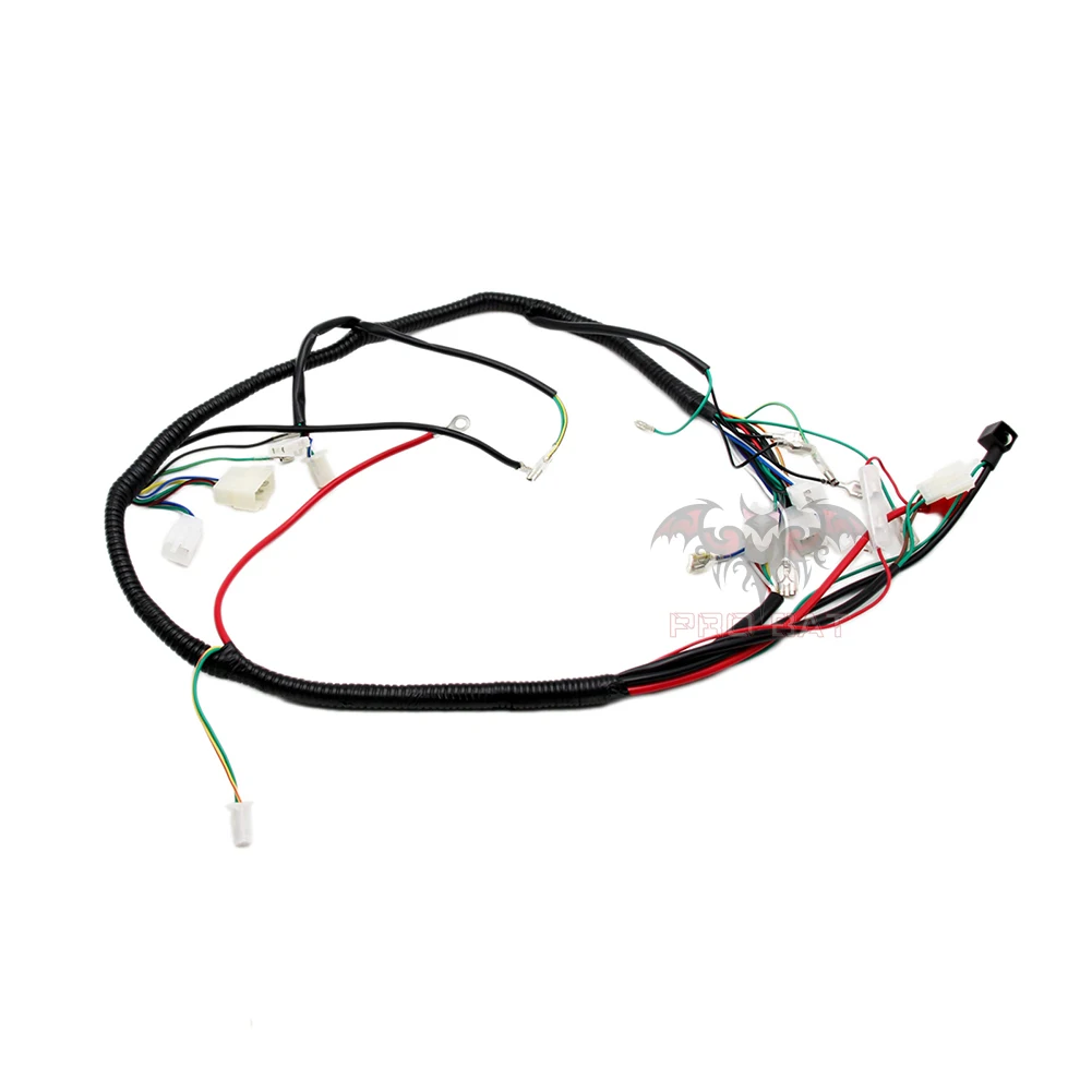 Full Electric Wiring Harness Wire Loom CDI Kit For 150cc 200cc 250cc 300cc ATV Quad