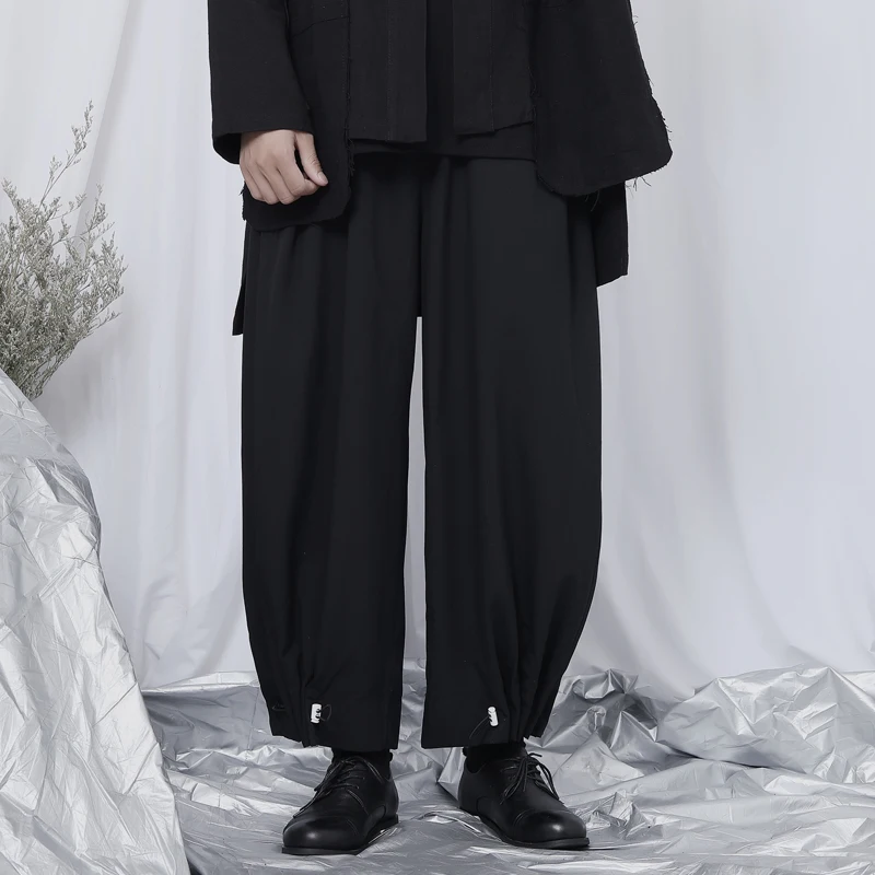 

New Casual Pants Men's Loose Straight Leg Pants Summer New Large Fashion Black Wide Leg Pants Men's Nine Legged Pants Fashion