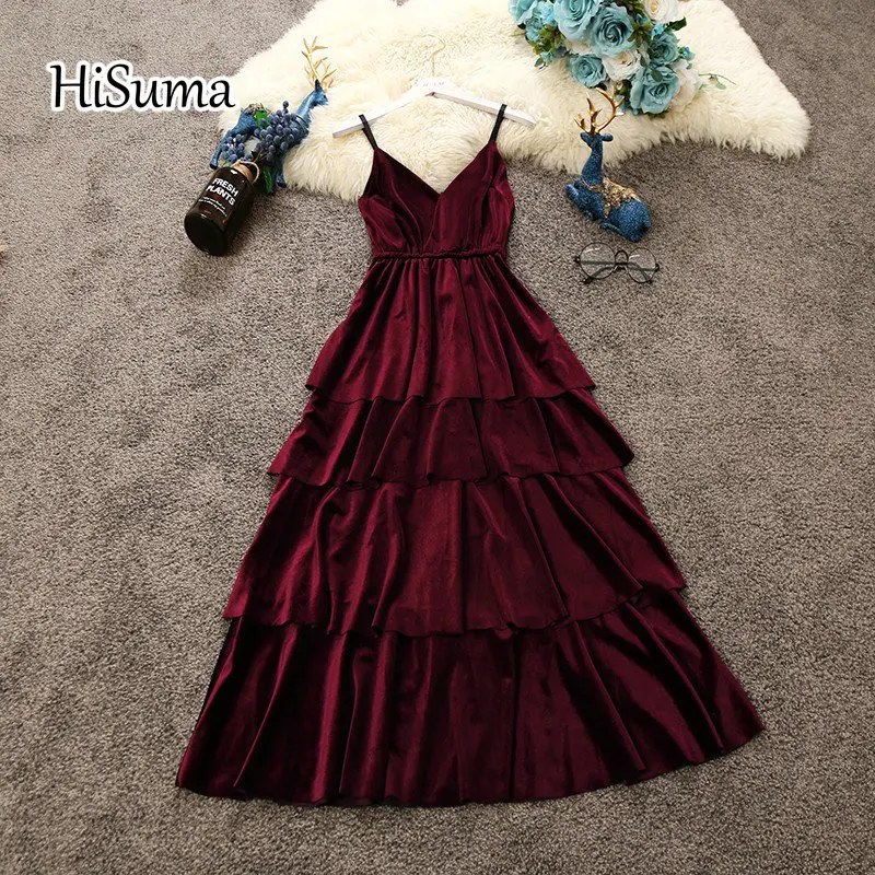 Vestido feminino de veludo com gola V, vestido sem mangas em camadas, alça feminina, vintage, elegante, vestidos com franja, outono, inverno, novo, 2022