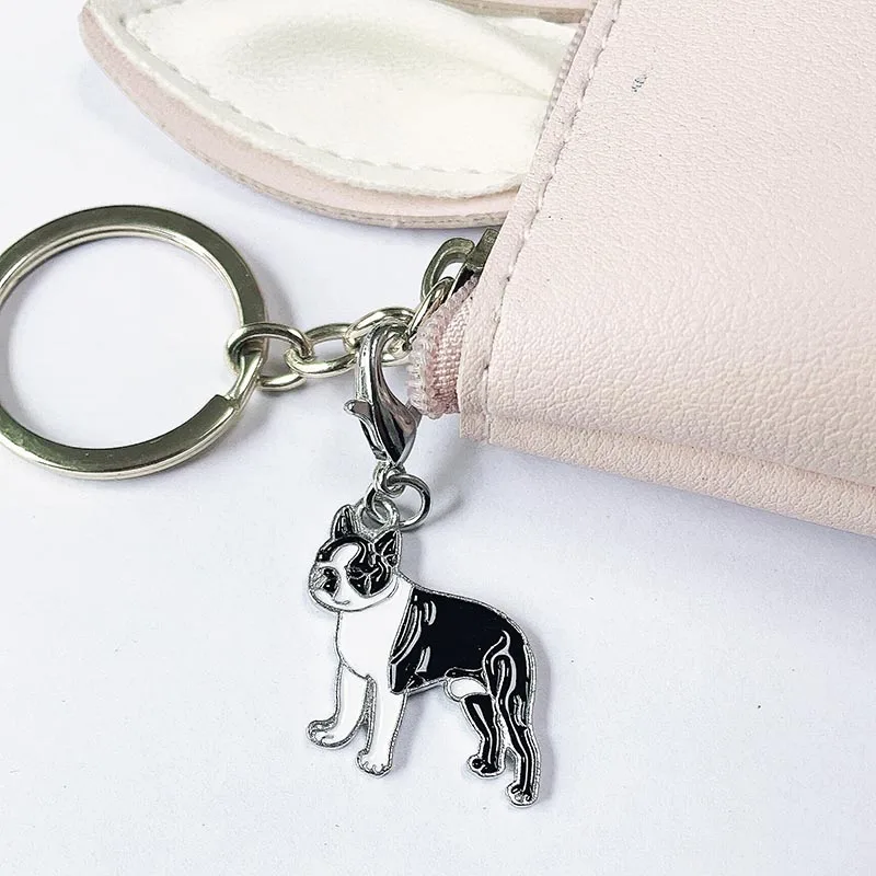 2PCS/LOT Pet dog Bag metal charm Pug  DIY Key Chain Animal enamel corgi dog charms for jewelry making earring pendant bracelet