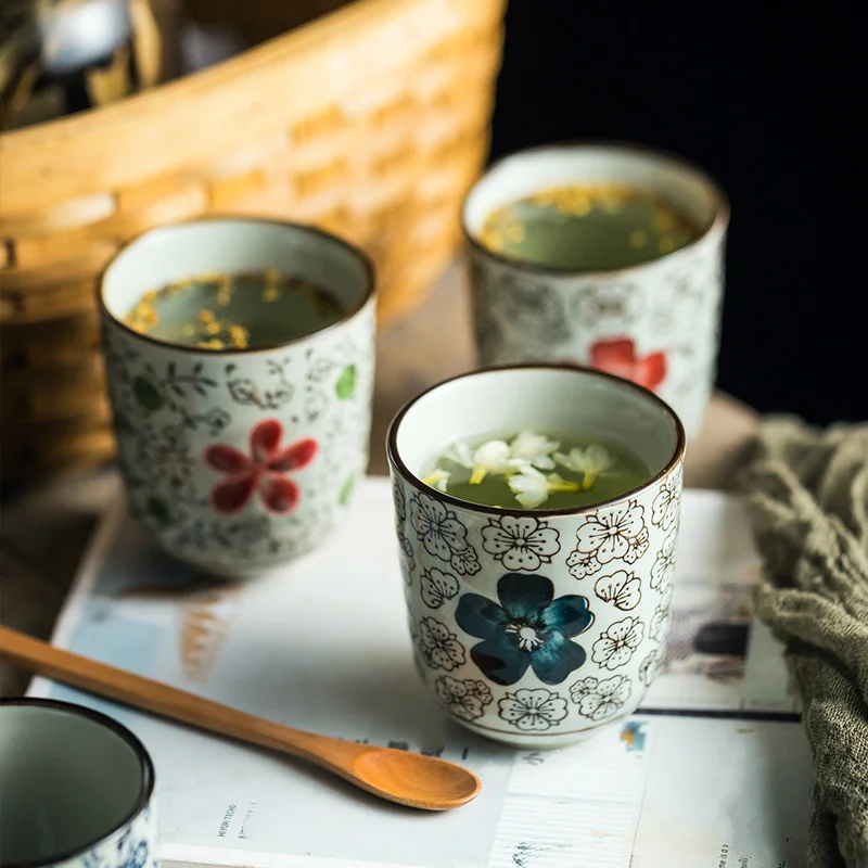 CHANSHOVA-Chinese Porcelain Tea Cups, Traditional Chinese Style, Handpainted Ceramic Teacup, Small and Large, 120ml, 200ml, H315