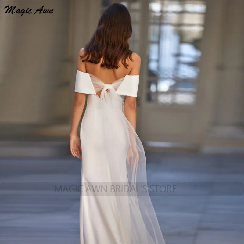 Magic Awn-Vestidos De Novia De sirena para mujer, Bodi bohemio con tirantes De tul y hombros descubiertos, traje De boda