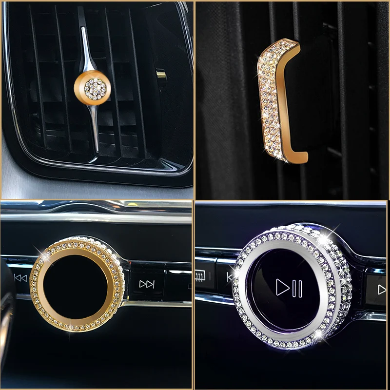 car Accessories for volvo XC60 XC90 S90 V90 s60 v60 xc40 interior modification imitation crystal diamond decorative stickers