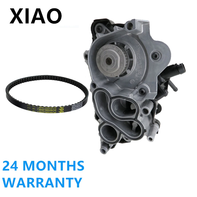 04E 121 600 AD Engine Coolant Water Pump+Belt For VW Jetta 1.4T 11-13 04E121119B 04E121004M 04E121600AD 04E121605E 04E121600D