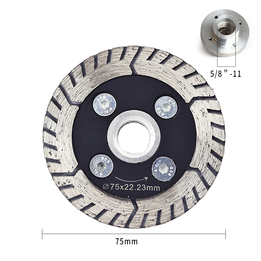 Professional Diamond Cutting Disc Wet or Dry D75mm 1pc Angle Grinder Usable For Cut & Grind Concrete Marble Granite Masonry