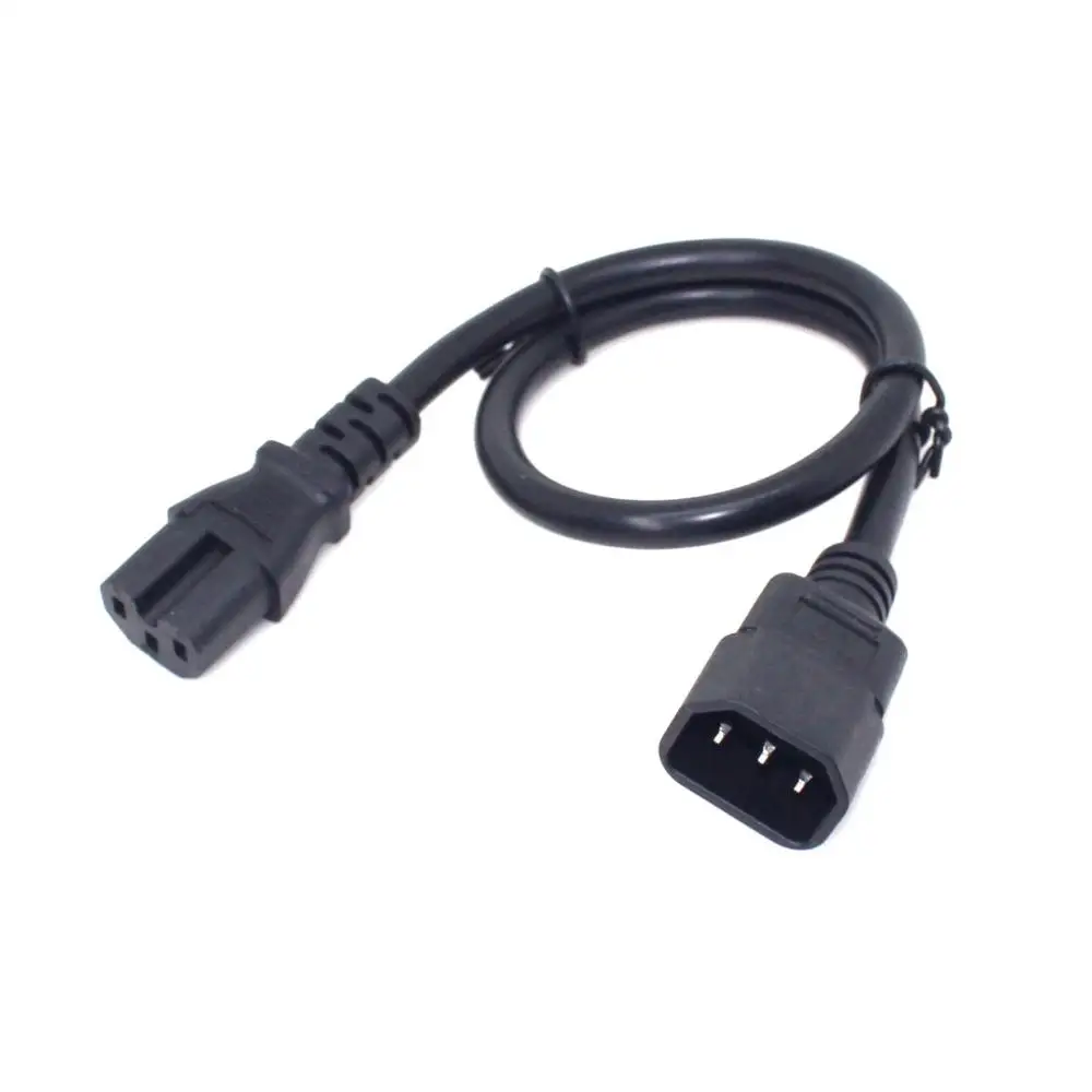 50cm IEC320 C14 Male Plug to IEC320 C15 Female Power Extension Cable 3G1.5mm square AC Extender Lead Cord