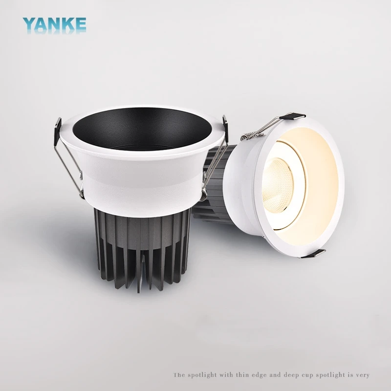 

Dimmable led spotlight cob downlight embedded narrow side deep cup spotlight anti-glare jewelry hotel ceiling light 5W/7W/12W/15