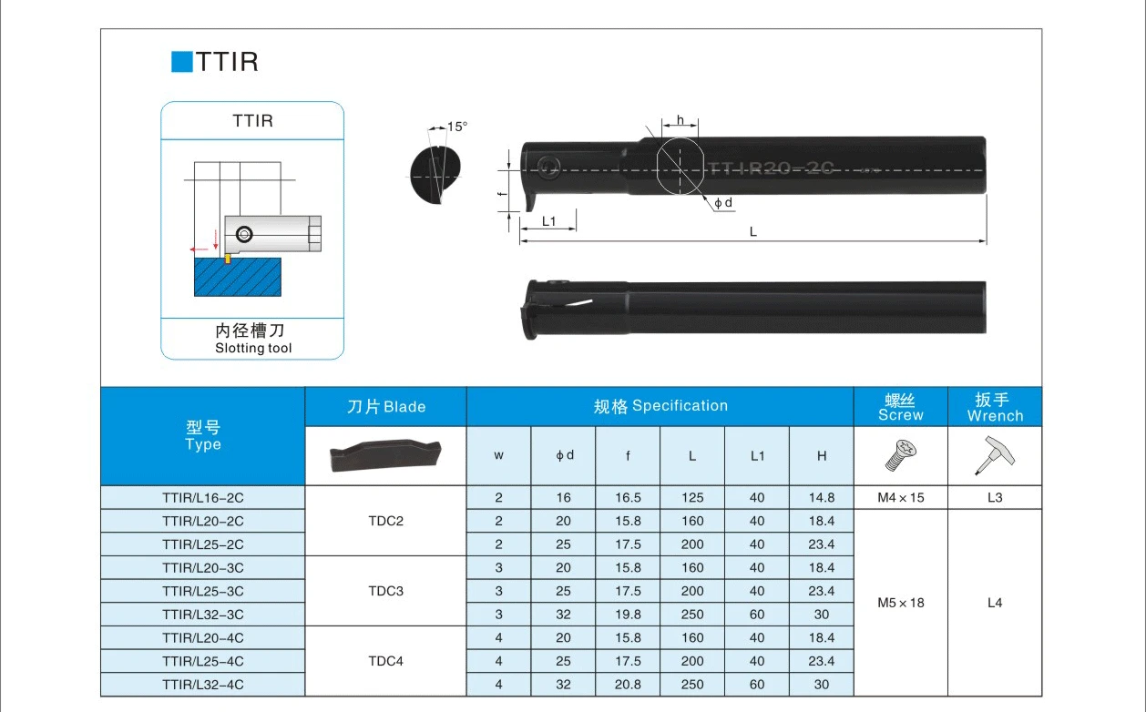 TTIR 20 25 TTIR20 TTIR25 TTIR20-2 TTIR25-3 CNC Grooving Turning Tool Holder Carbide Inserts Internal Slotting Shank Tool Bar