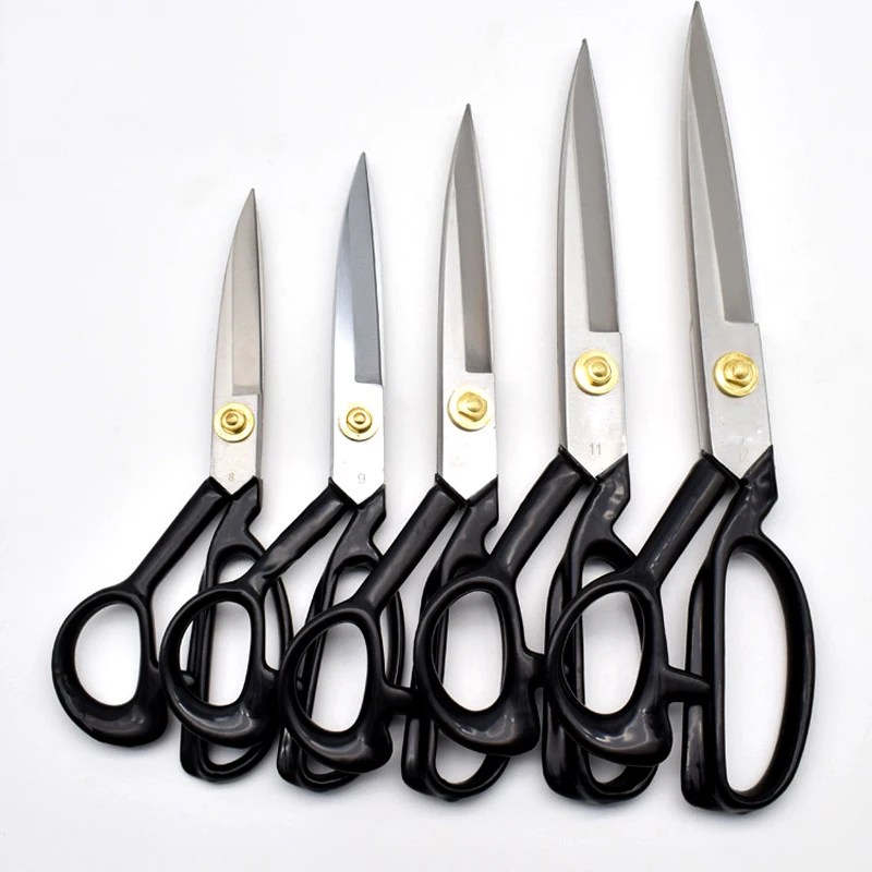 Carbon Steel Professional Sewing Tailor Scissors  8/9/10/11/12 Inch Straight Guided Clothing Fabric Craft Embroidery