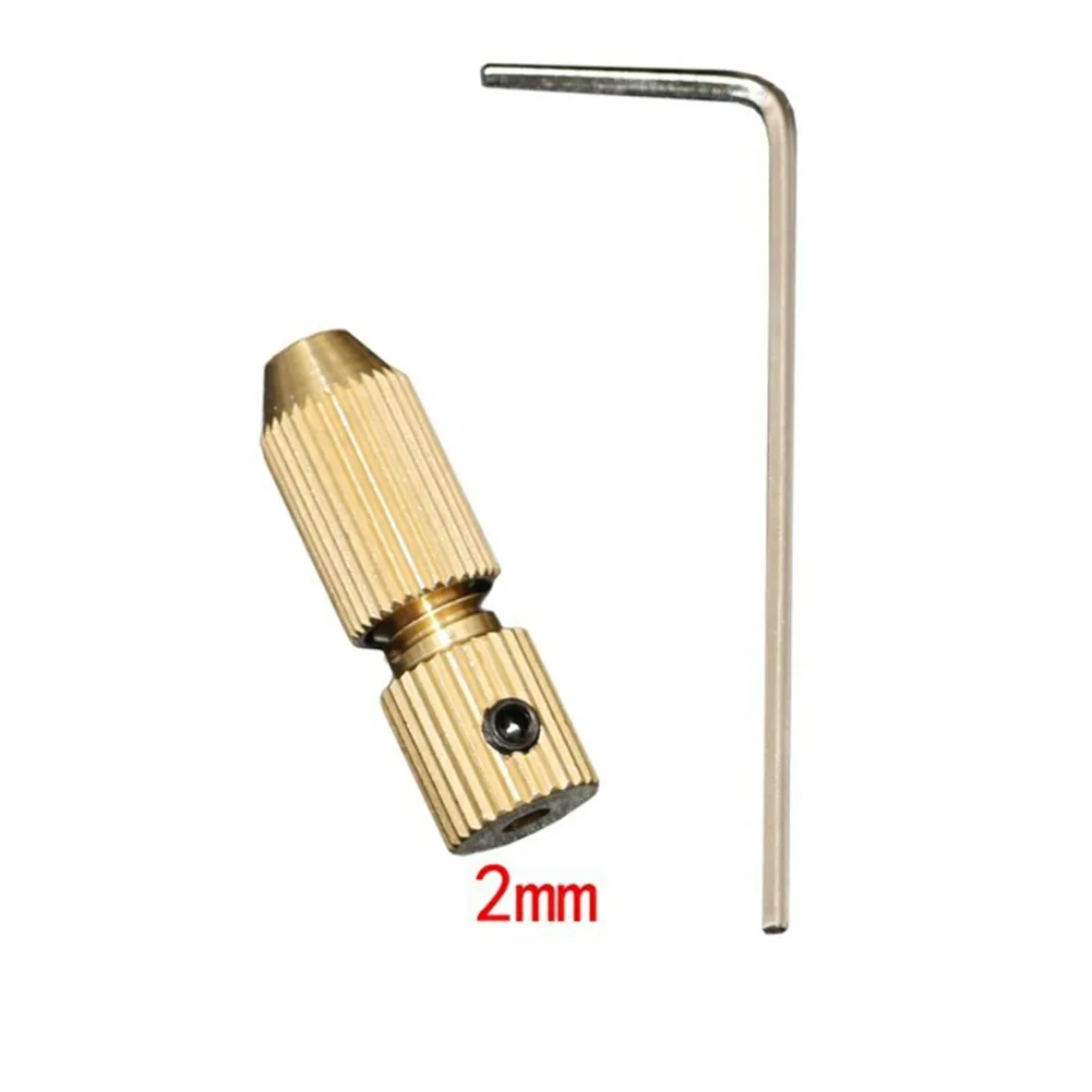 2.3mm Brass 2.35mm Drill Chuck Electric Motor Shaft Clamp Fixture Chuck 0.8mm-1.5mm Drill Bit With Small Wrench