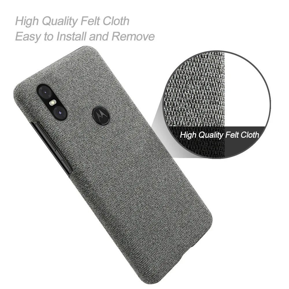 Cloth Cases For Moto One Motorola P30 Play Case Slim Retro Cloth Hard Phone Cover For Moto P30 Play Motoone XT1941, One Coque