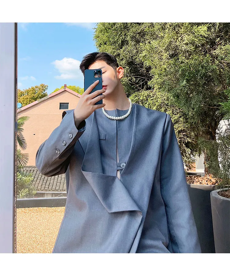 Spring fashion show personalized three-dimensional cutting suit Korean fashion men's casual suit hairstylist coat