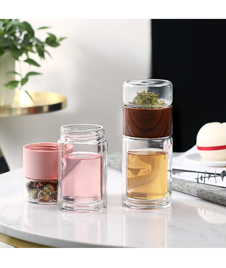 Oneisall Tea Water Bottle Travel Drinkware Portable Double Wall Glass  Infuser Filters The  Filter Tumbler Stainless Steel