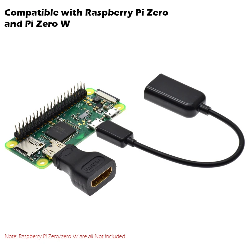 4 in 1 Raspberry Pi Zero / Zero W Adapter Kit:  Mini-HDMI to HDMI,  USB OTG Cable, Male Header, Screw Driver
