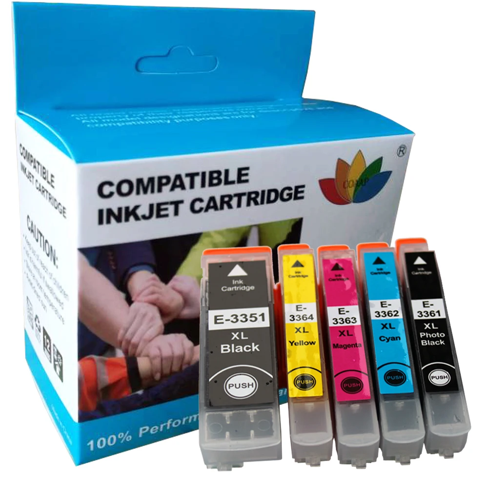 

5x EPSON совместимый T3351 T3361 T3362 T3363 T3364 переработанного чернильного картриджа для Expression Premium XP-630 XP630 XP 630 принтер