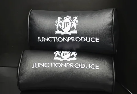 2x Black JP JUNCTION PRODUCE VIP Style JDM Car Neck Pillow Headrest Rest Cushion