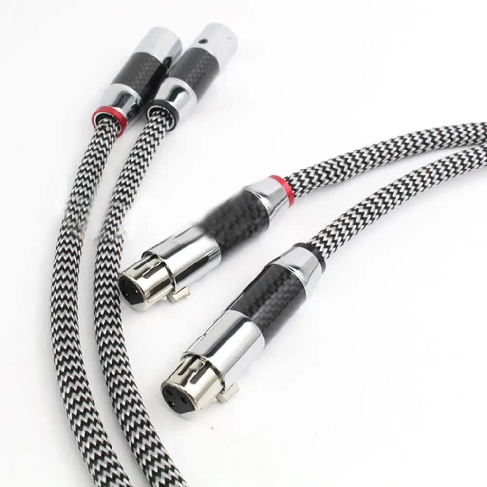 

Colleimage Hifi Посеребренный соединительный кабель QED Audio XLR Кабель XLR «папа» — «мама» XLR с кабелем XLR из углеродного волокна