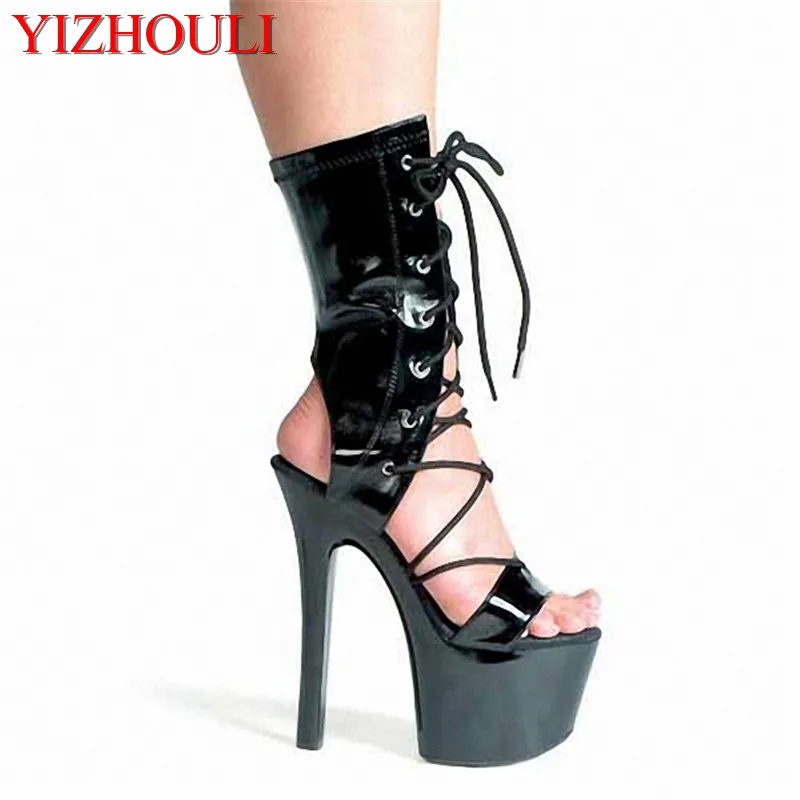 

17cm summer women's boots shoes ,peep toes boots , fashion lace-up soft leather boots, high heel boots shoes for ladies