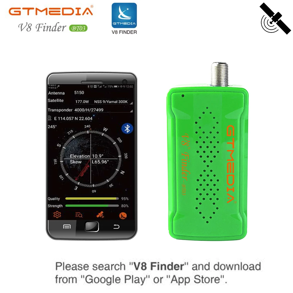 GTmedia Bt03 Satellite Finder Meter For Satellite TV Receiver OS/Android System Satfinder Dish TV