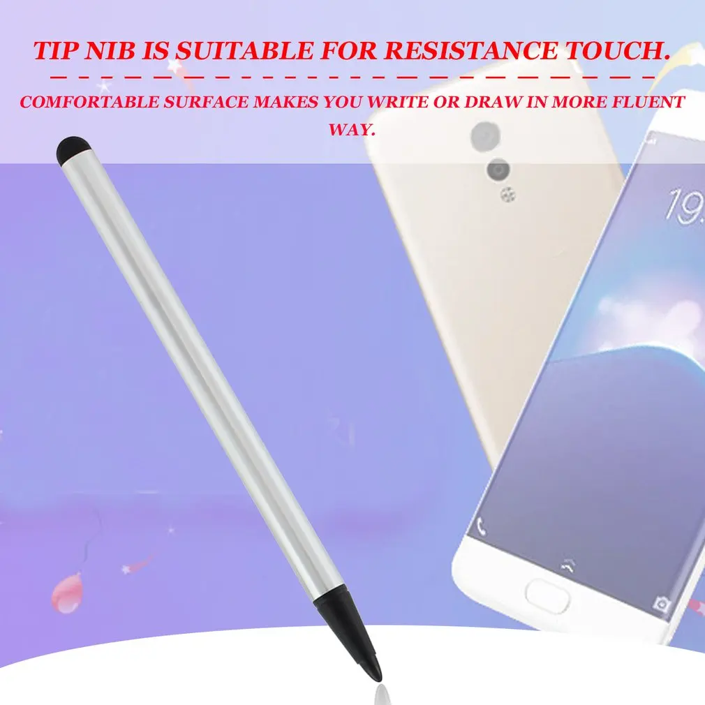 1Pc 2 In 1 Capacitive Resistive ปากกา Stylus สำหรับแท็บเล็ต iPad โทรศัพท์มือถือ PC Capacitive ปากกาสีสุ่ม