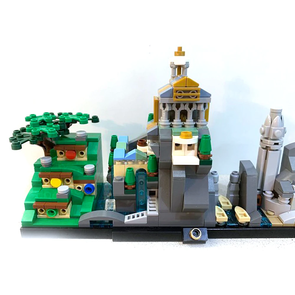 MOC Building Fantasy World Devil Black Castle House MOC Movie Skyline Architecture Building Blocks Bricks Toys for Kids