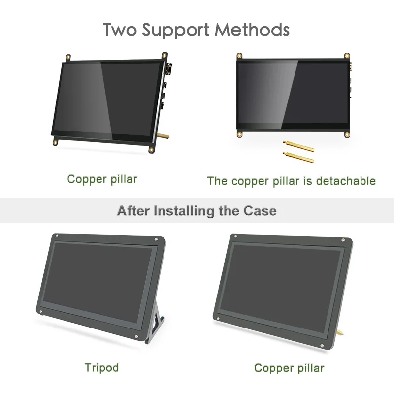 Novo 7 monitors monitors monitores de tela sensível ao toque módulo lcd com alto-falantes, 1024x600 7 polegada tft lcd tela sensível ao toque, para raspberry pi 4 3 janelas