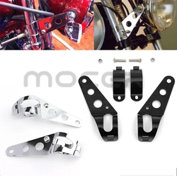 Universal Black/Silver Headlight Side Mount Modified Clamp Brackets Holder For Motorcycle Universal Motorbike Headlight Bracket