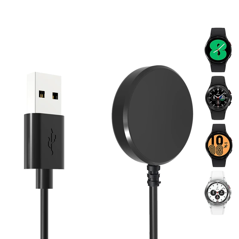 Doca carregador adaptador de carregamento usb cabo base cabo fio para samsung galaxy relógio 4 40/44mm clássico 42/46mm 46mm esim relógio inteligente