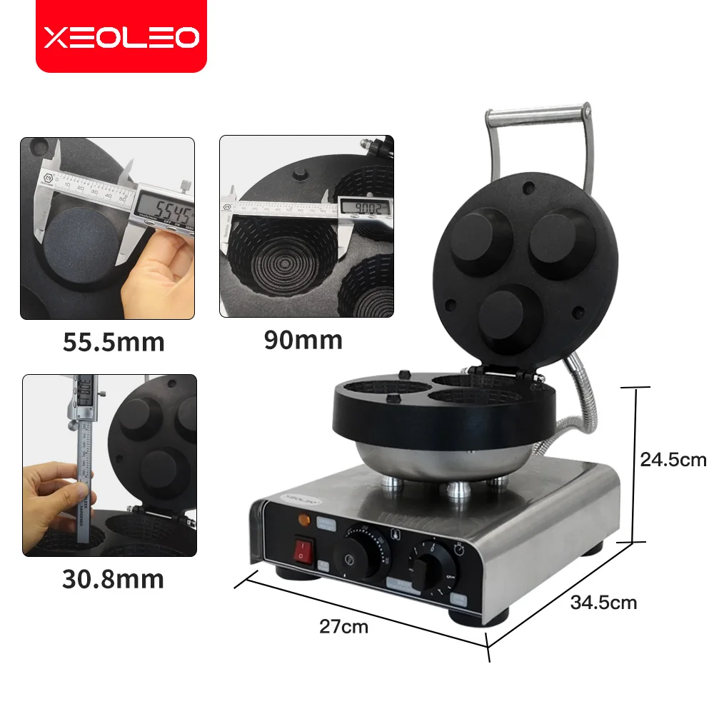 XEOLEO Ice Cream Waffle Cone Maker Machine Ice Cream Bowl Maker Ice Cream Container Crispy Taste Non-stick Pan Commercial&DIY