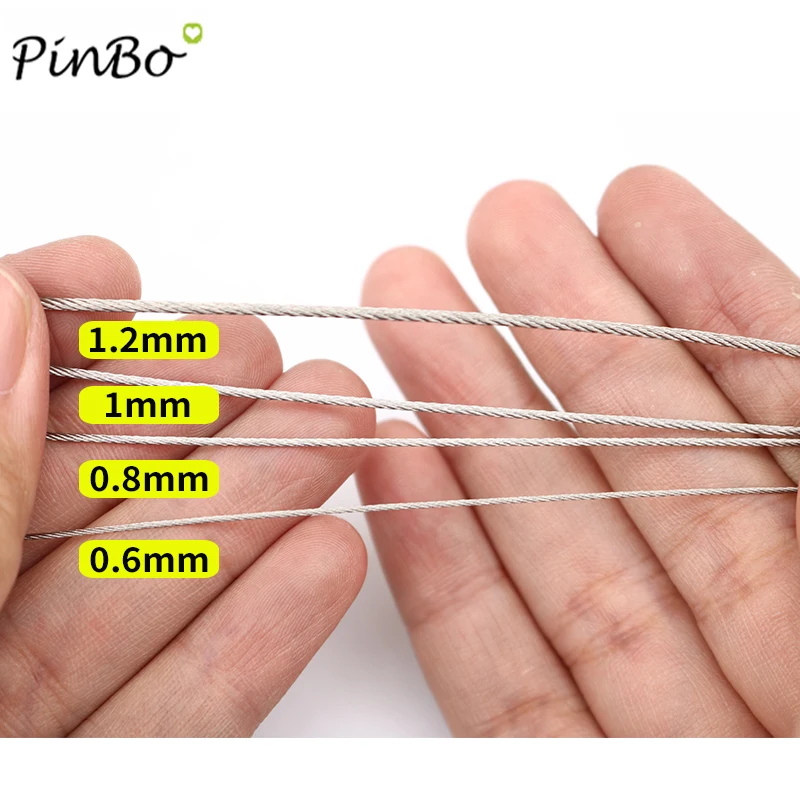 5 Meter wire Rope PVC Transparent Coated Cable Stainless Steel rope Clothesline Diameter 0.8mm 1mm 1.5mm 2mm 3mm