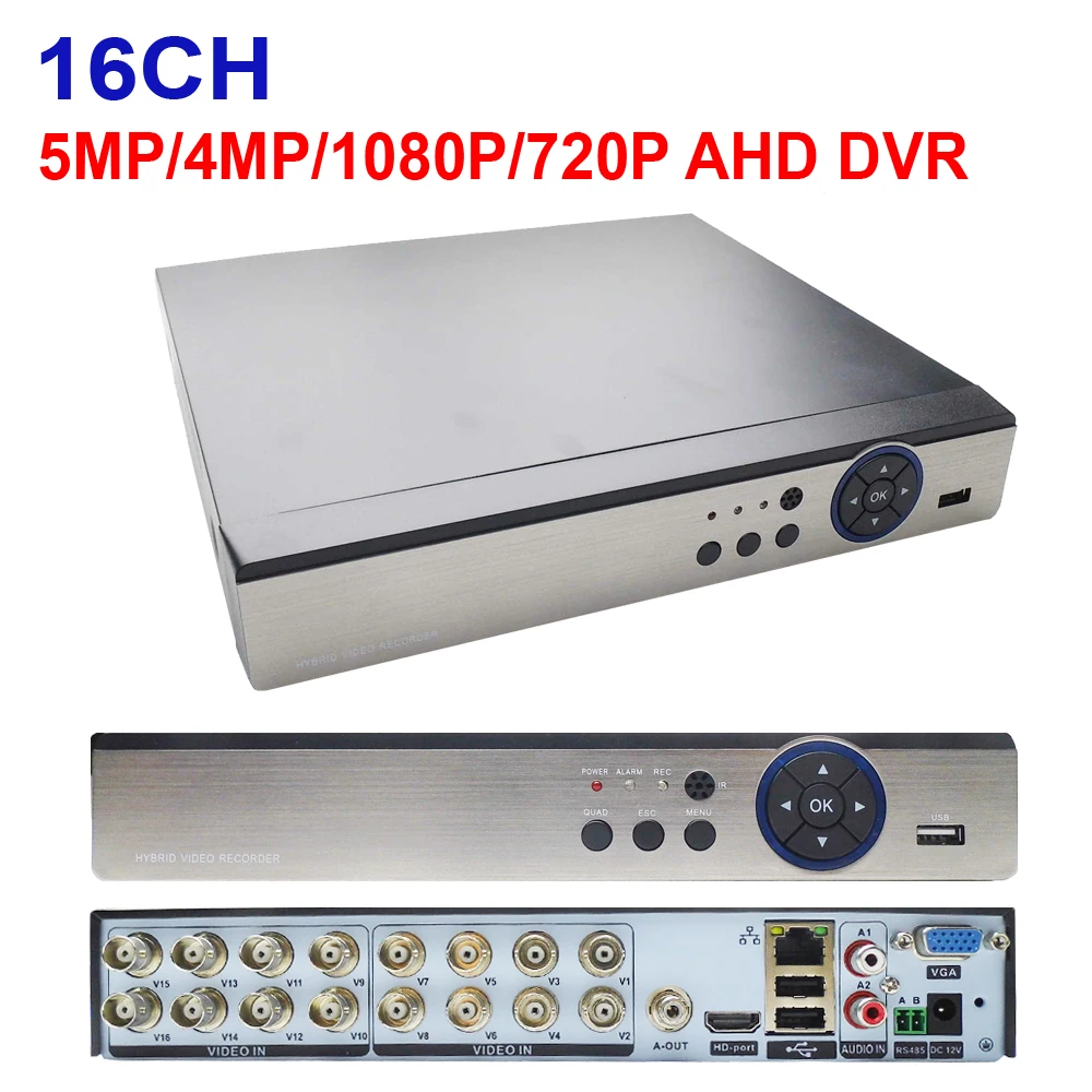 

JIENUO AHD DVR 16CH 5MP 4MP 1080N 720P Video Surveillance Security CCTV Recorder Hybrid Recorder for For Analog AHD CVI TVI IPC