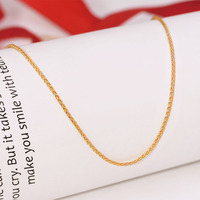 XP Jewelry -- ( 45 cm x 1.2 mm )  24 k Pure Gold Color Small Weave chain Necklaces For Men Women Fashion Jewelry Good Quality