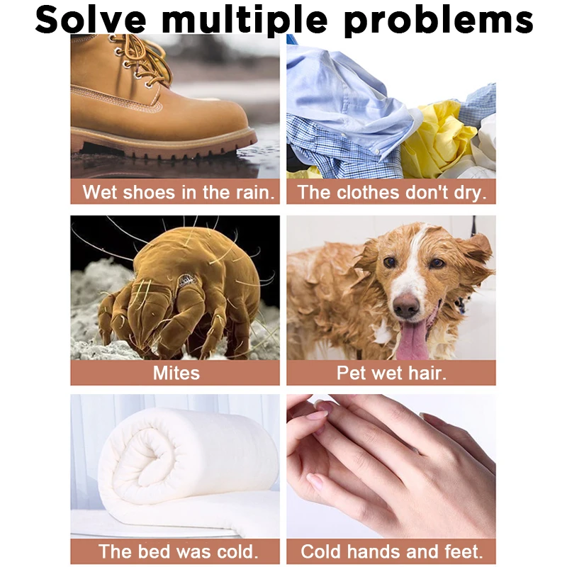 เครื่องเป่าลมไมโครเสื้อผ้าอเนกประสงค์สําหรับขจัดไร รองเท้าอบแห้งผ้าห่มเปียกแบบพกพาสําหรับใช้ในครัวเรือนในฤดูหนาว