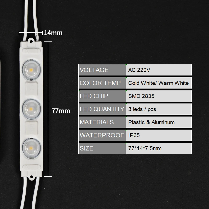 3leds Module lamp 220V IP65 LED Strip light DIY Cutable 2835 Warm Cold White Christmas Decor Living Room Professional Wall Light