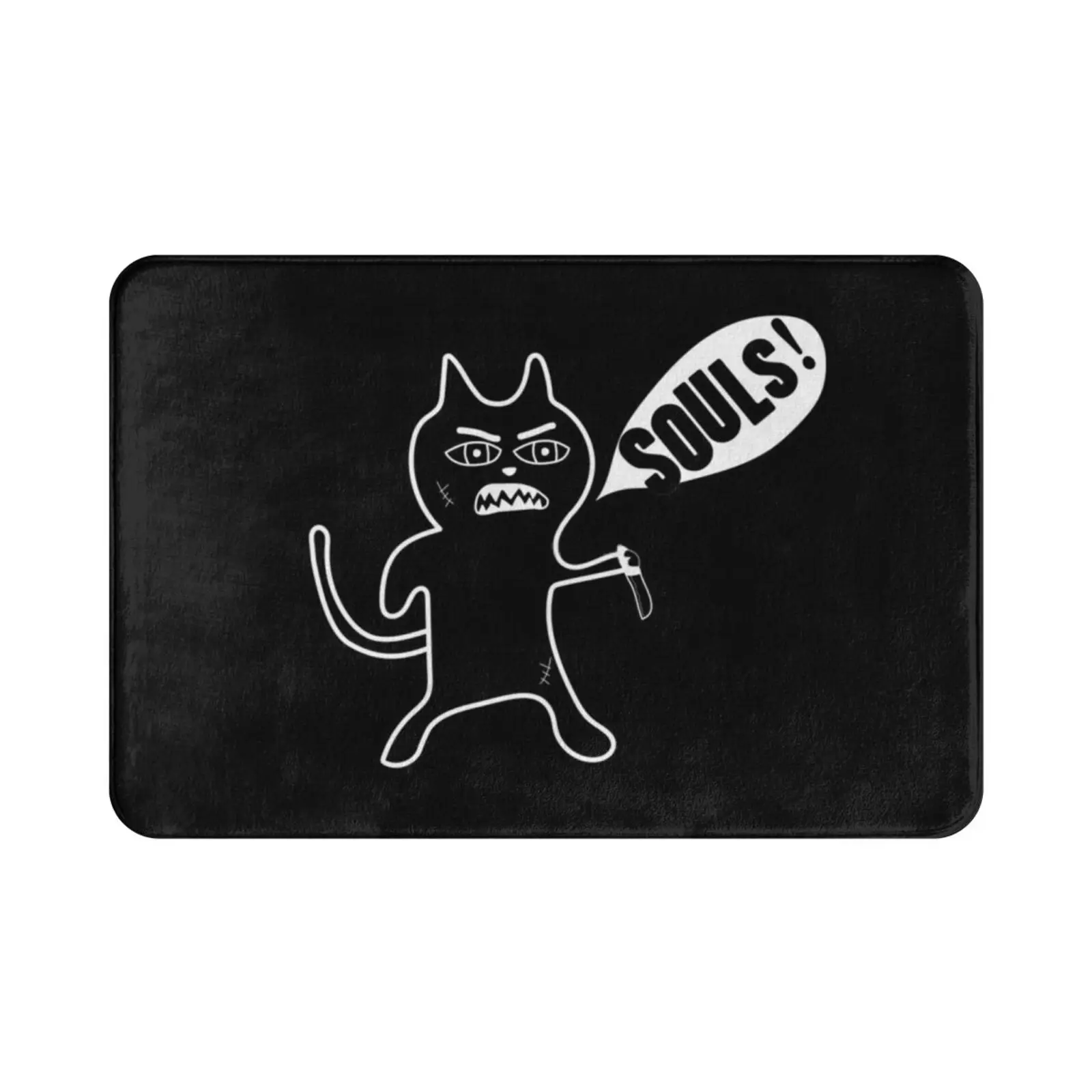 القط حصلت على روحك! وسادة سجادة بتصميم فريد من نوعه، وسادة ناعمة غير قابلة للانزلاق للقطط حصلت على روحك، قطط، جماجم جمجمة