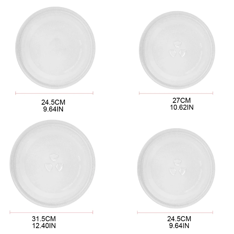 Placa giratoria de cristal para microondas, repuesto de placa de vidrio Compatible con microondas, diámetro de 245/270/315mm