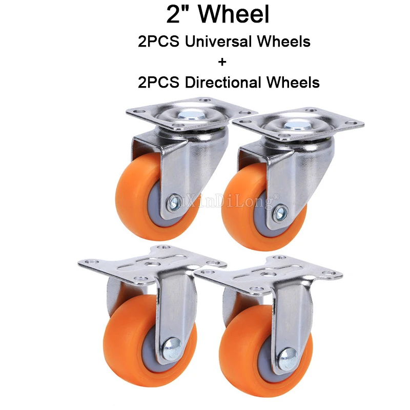 Brand New 4PCS 2Inches Heavy Duty Wheels Castors Nylon Super Mute Trolley Furniture Casters DIY Parts Max Loading 90KG