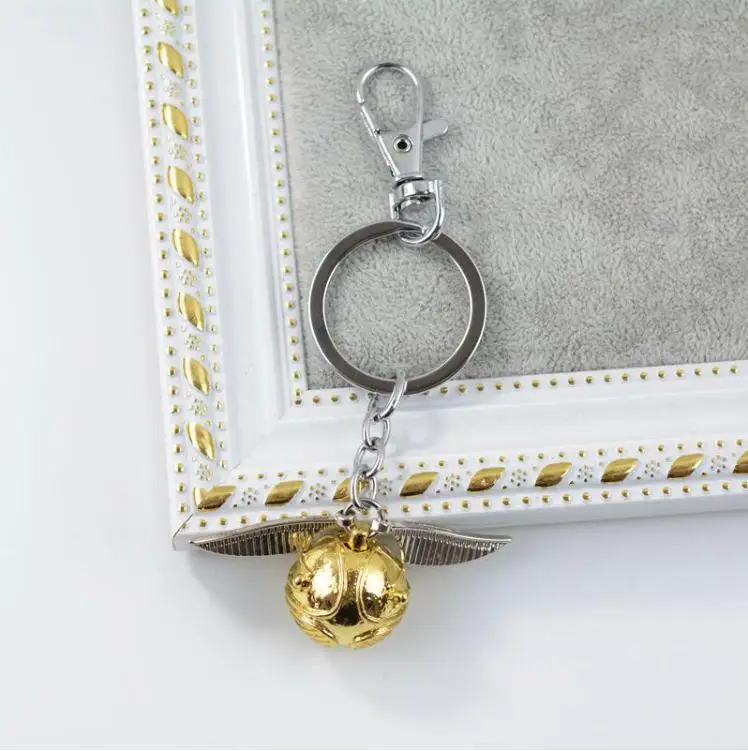 Harried Potter Golden Snitch Key Chain Pendant Alloy Keychain Toy Action Figure Collectible Model Toys Pocket Jewelry Gifts