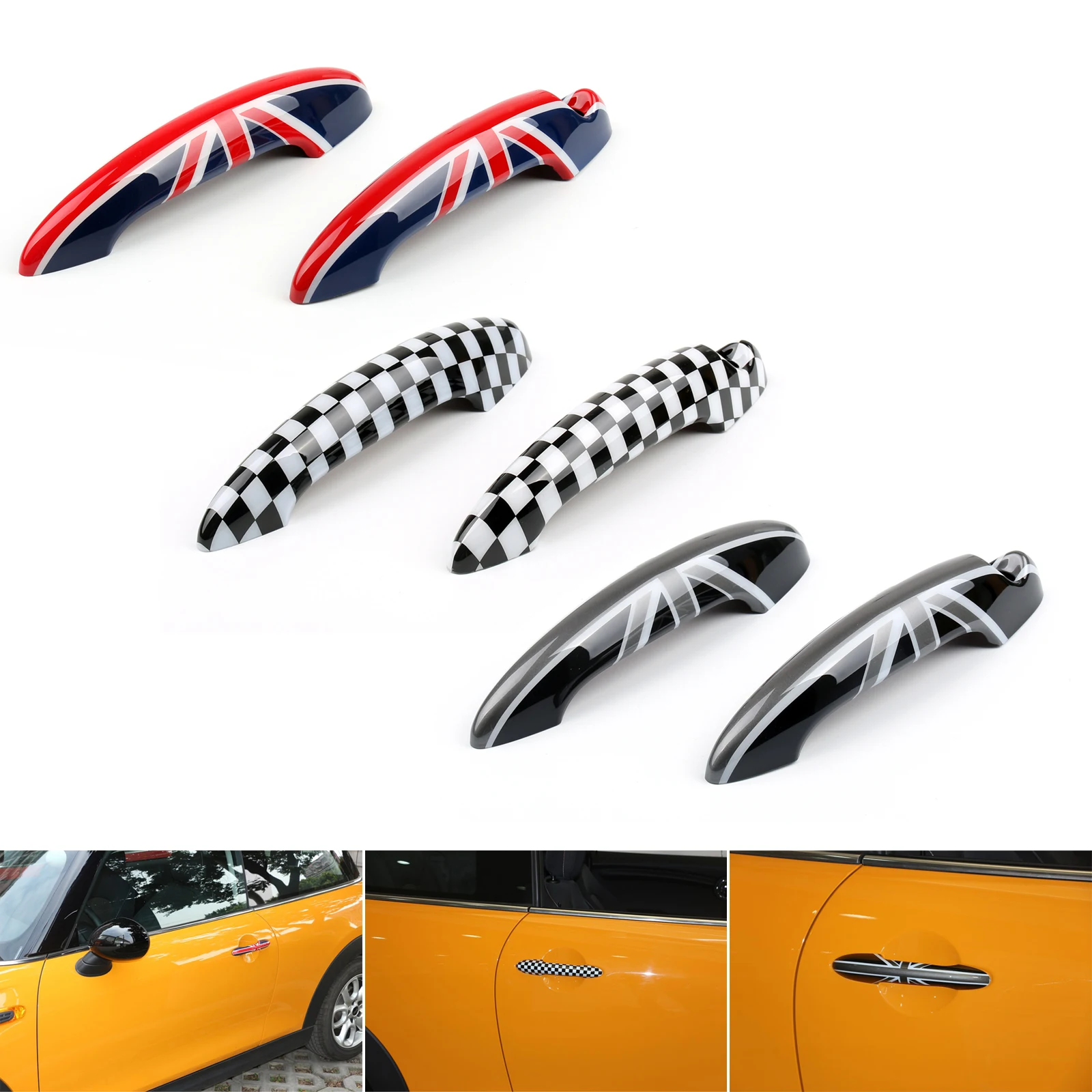 Artudatech Union Jack Uk Vlag Geblokte Deurklink Cover Voor Mini Cooper R50 R52 R53 R55 Accessoires