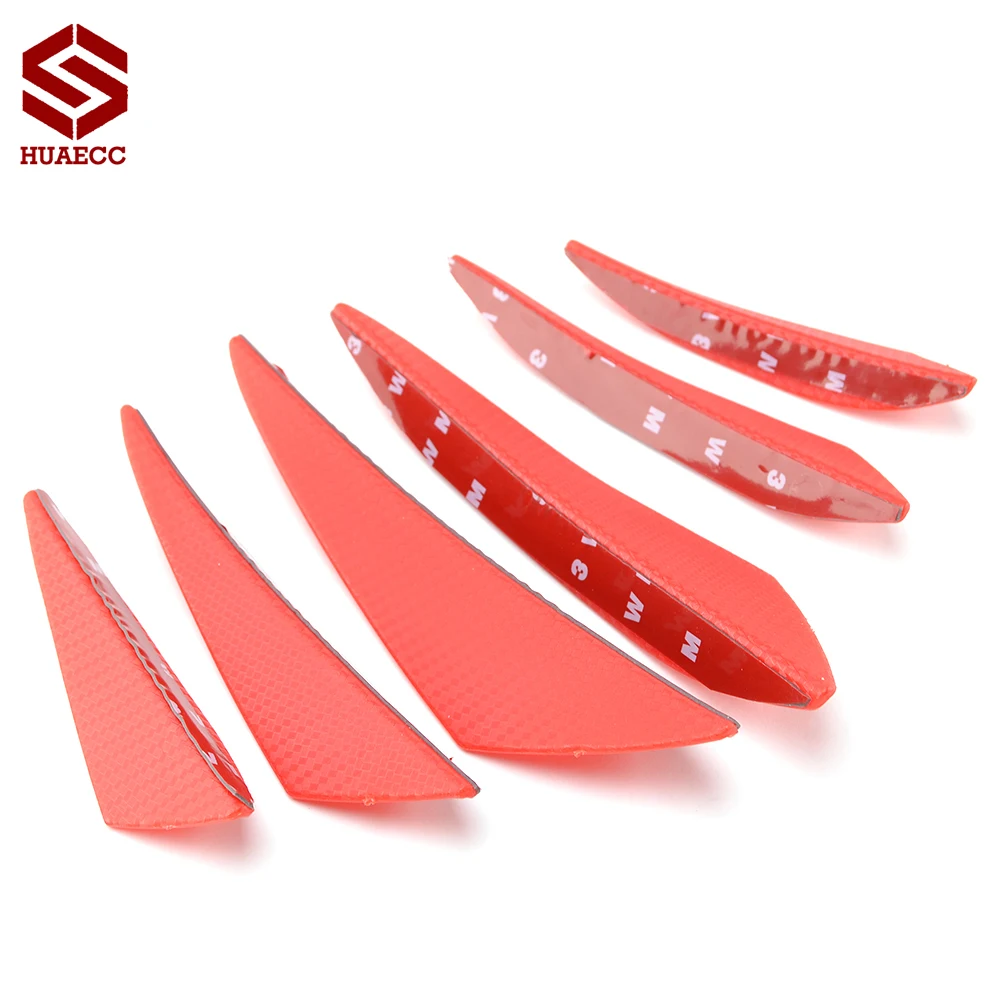 6Pcs Universal Motorcycle Front Bumper Lip Diffuser Splitter Fins Body Spoiler Canards Valence Chin Car Tuning Canard