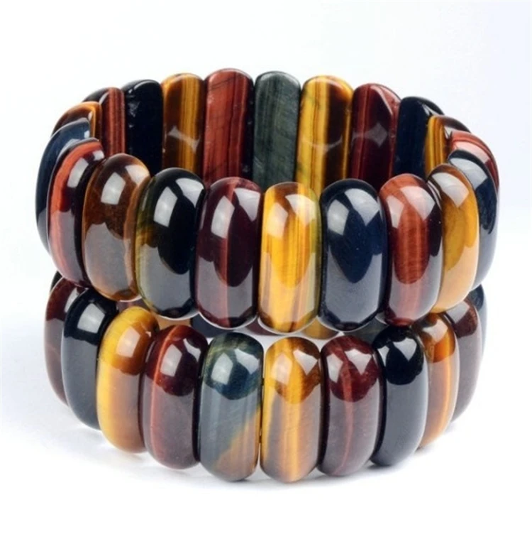 

Natural Colorful Tiger's Eye Yellow Blue Bracelet Gemstone big Barrel Beads Women Men Tiger's Eye Stretch 25x10mm Jewelry AAAAA