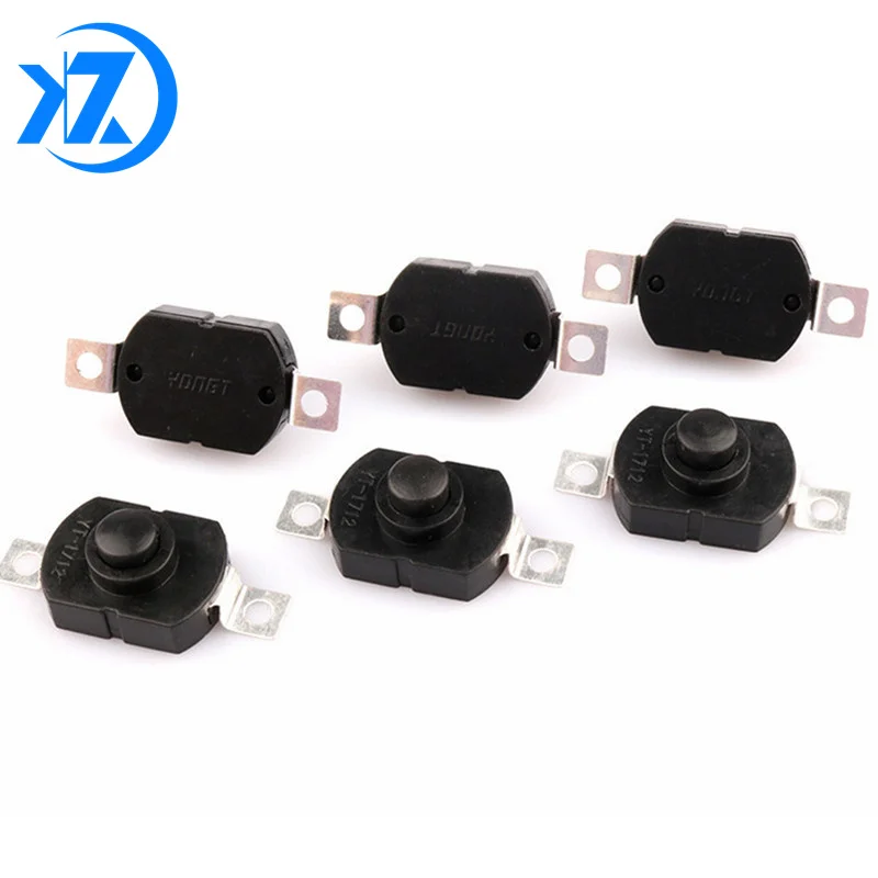 10pcs push button Switch 1712KD 30V 1A flashlight switch LOCK 17*12*9.5mm Table lamp switch flashlight button switch ON-OFF