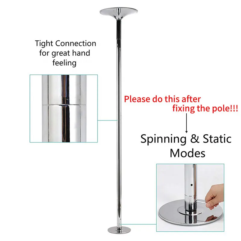 Pole Dance 45MM Portable Dancing Pole Easy To Install Adjustable Height Spin Dance Stripping Pole For Home Fitness Exercise Club