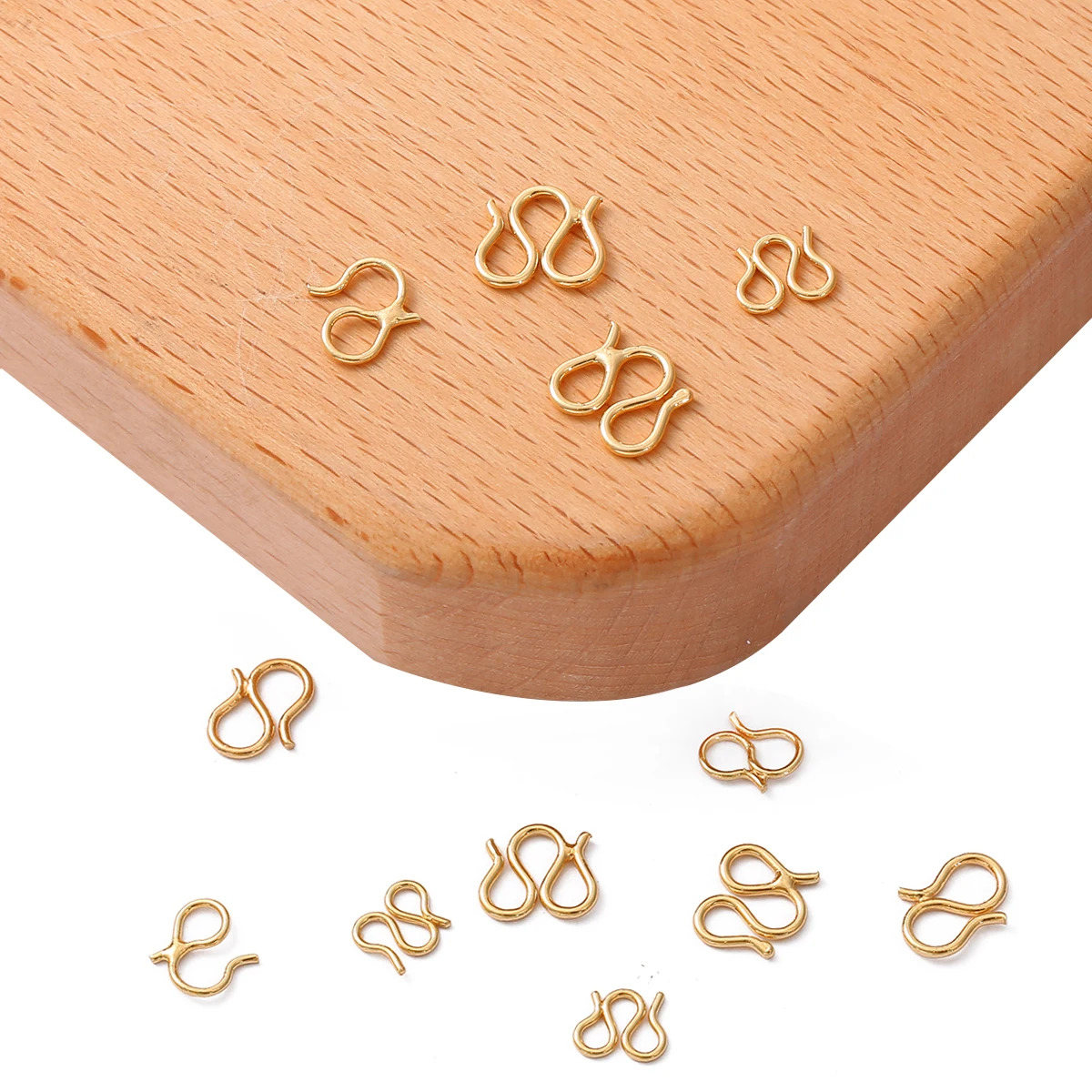 10pcs Necklace Chain Clasps for Jewelry Making Gold Silver Plated Copper W S Shape End Connect Hook Diy Bracelet Findings