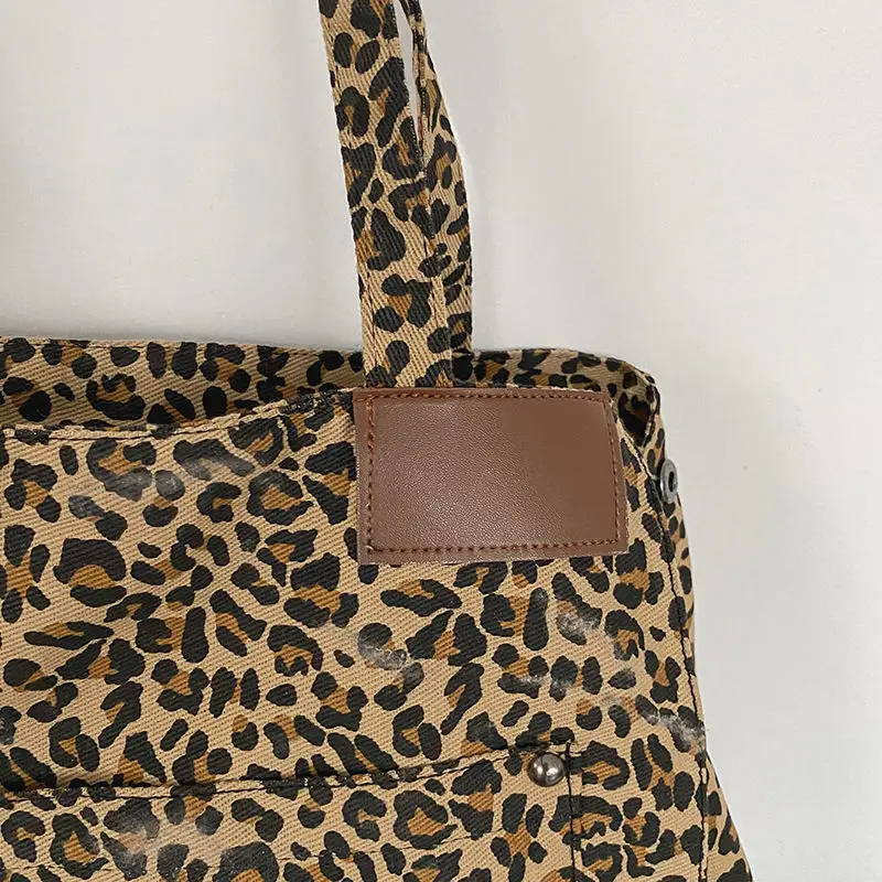 NEW Women Bag Woman Handbags Leopard Casual Tote Shopping Bag Vintage One Shoulder Bags Women Handbags Fashion 2021 Casual