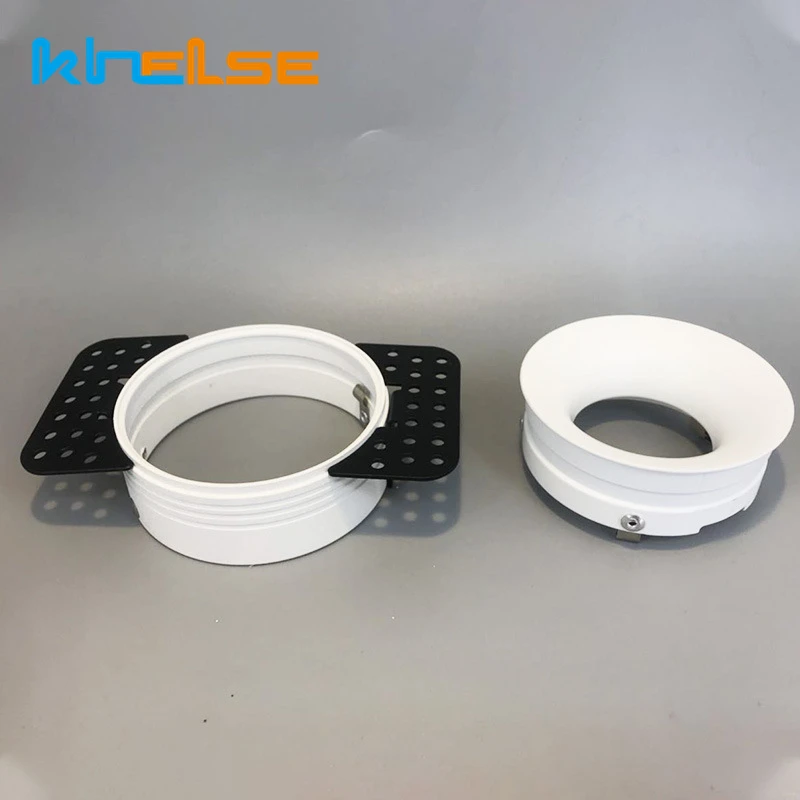 Soporte de Marco empotrado redondo para techo, Base de soporte de lámpara LED MR16/GU10, punto sin montura, accesorio de iluminación