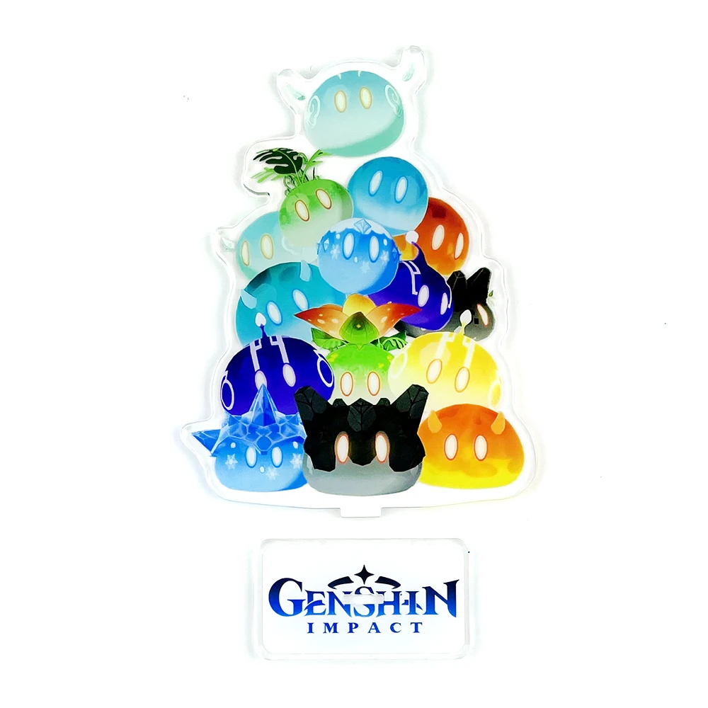 Genshin – figurines de monstres spéciaux, tour Slimes, Anemo, Cryo, électro, Hydro, Pyro, Dendro, en acrylique, décoration de gâteau